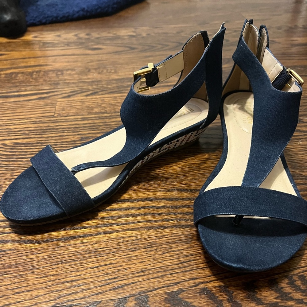 Kenneth Cole Reaction Great Gal Wedge Sandals - Navy Pattern